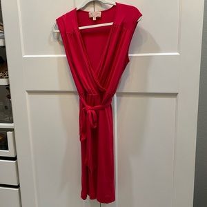 V-neck knit wrap dress